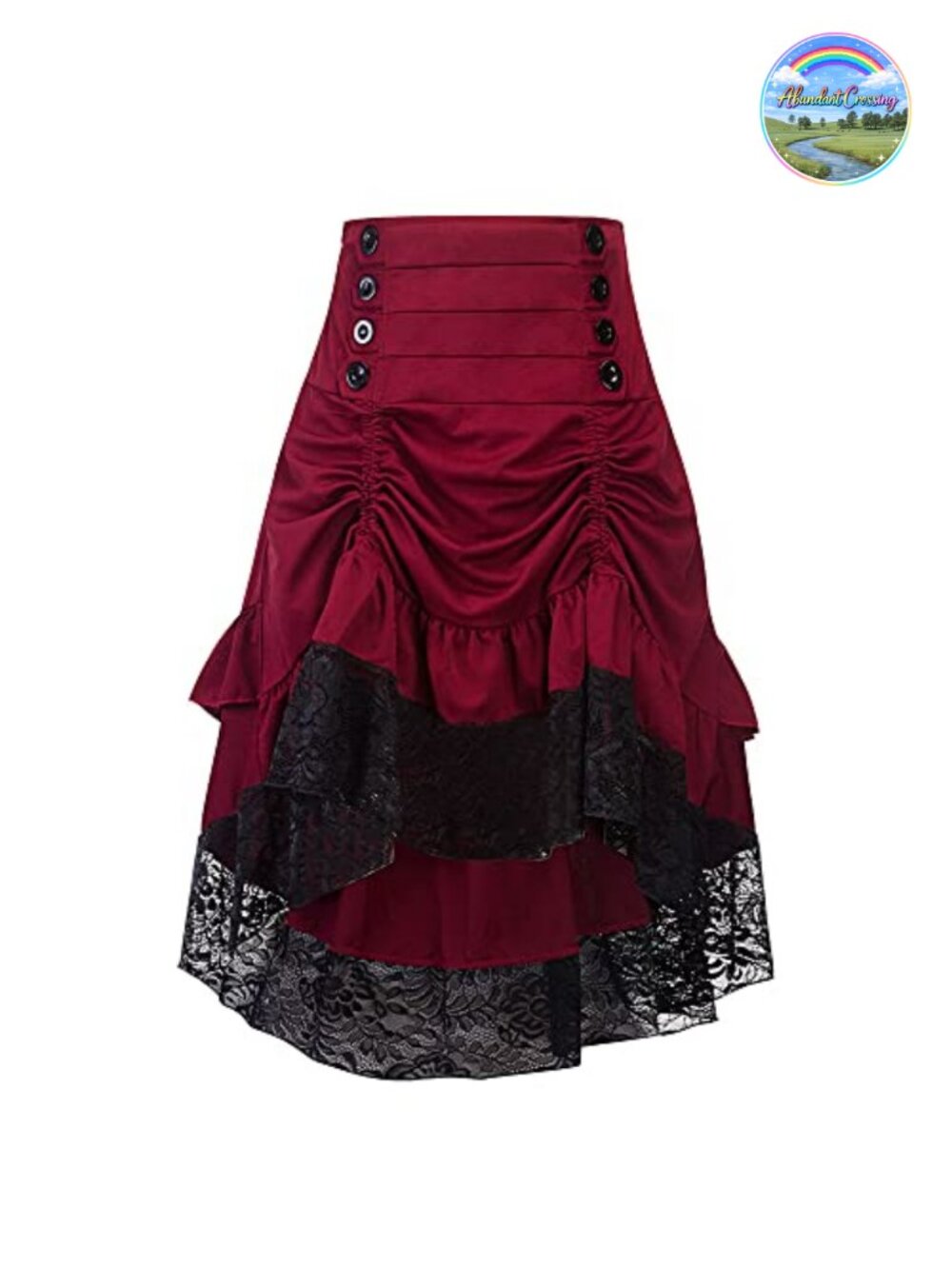 Steampunk Gothic Renaissance Pleated Ruffled Skirt Cosplay Halloween